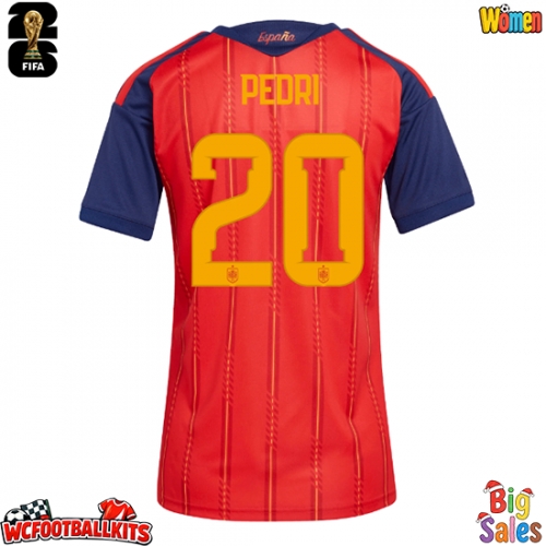 Spain Pedri Gonzalez #20 Replica Home Stadium Shirt for Women World Cup 2026 Short Sleeve